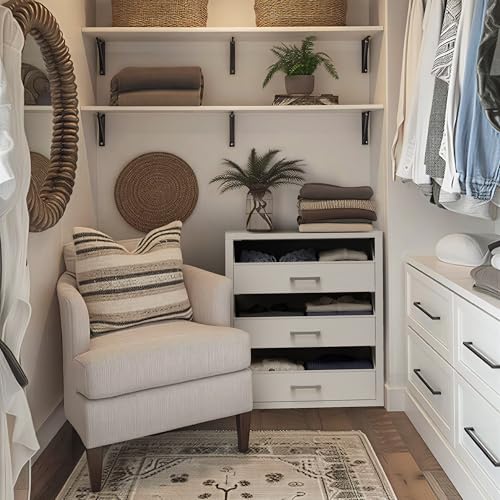 Closet Drawers White 3 Drawer Dresser for Closet Organizers and Storage Bedroom, view 4