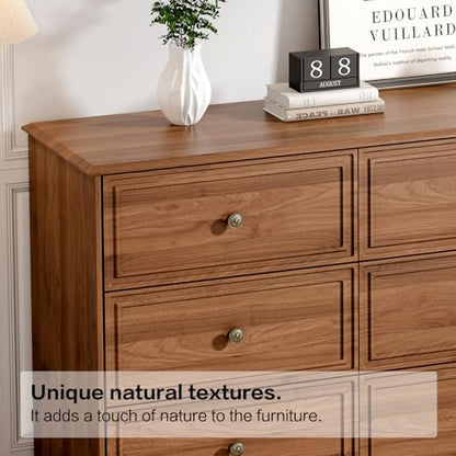 9 Drawer Dresser, 63" Wide Mid Century Chest of Drawers, view 6