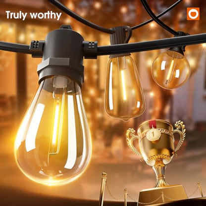 50FT LED Outdoor String Lights with Edison Shatterproof Bulbs, view 3