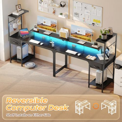 47.2 Inch Gaming Desk with LED Lights & Power Outlets, view 5