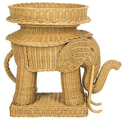 SAFAVIEH Home Collection – Balford Rattan Storage Accent Table with Tray, Fully Assembled, Natural Modern Side Table for Living Room (SEA7038A)