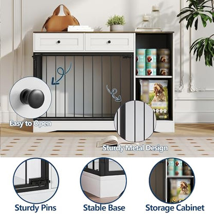 47" Dog Crate Furniture with 2 Drawers & Storage Cabinet, view 4