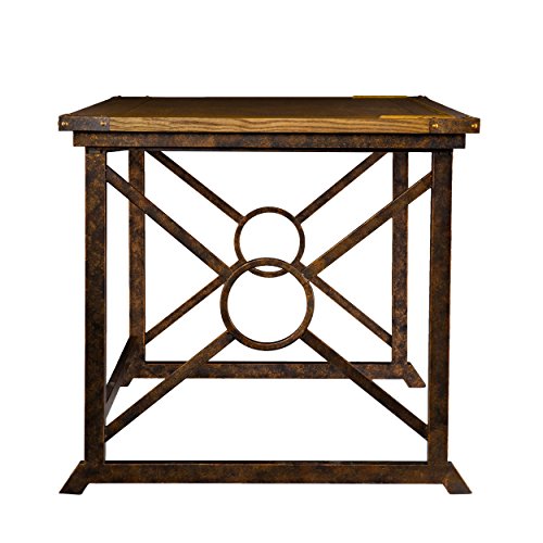 Knightley Tilt Top Drafting Table - 51.5 inch Wide - Oak Wood Finish w/ Antique Brass, Brown