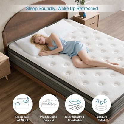 Queen Mattress 10 Inch Hybrid Mattress in a Box, view 3