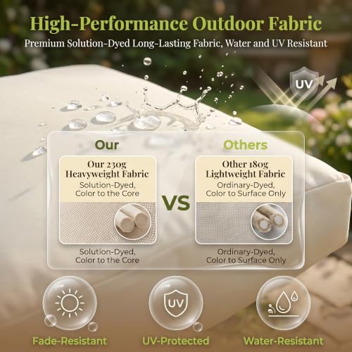 3 Pieces Boho Patio Furniture Set with Comfortable Cushion, Wicker Outdoor Sectional Sofa, L-Shape Lounge Conversation Set for Balcony Porch Backyard Deck, Beige