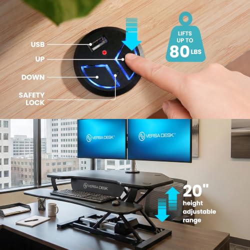 PowerPro 40 Inch Electric Standing Desk Converter – Push-Button Height, view 6