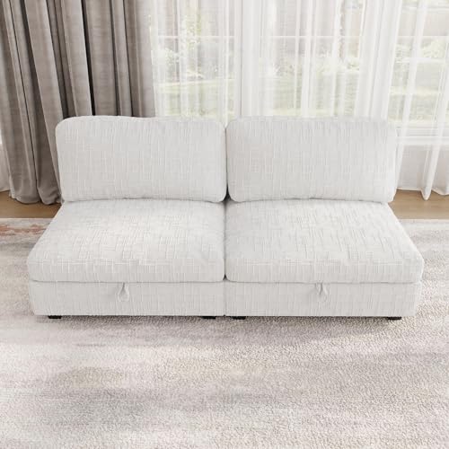 Comfy Chenille Upholstered Reversible Storage Chaise Lounge Indoor for Living, view 6