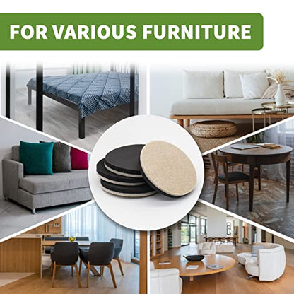 Felt Furniture Sliders for Hardwood Floors 8 PCS - 3 1/2 inch Furniture Moving Slider – Heavy Duty Felt Movers Sliders Chair Legs Floors Protectors (for Hardwood Floors)