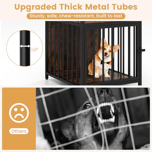 Dog Crate End Table with Charging Station, view 6