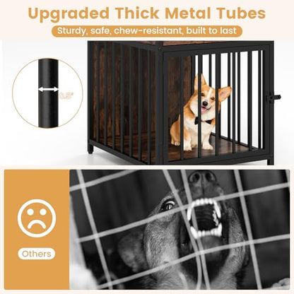 Dog Crate End Table with Charging Station, view 6