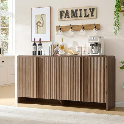 63" Modern Fluted TV Stand with Storage, view 5