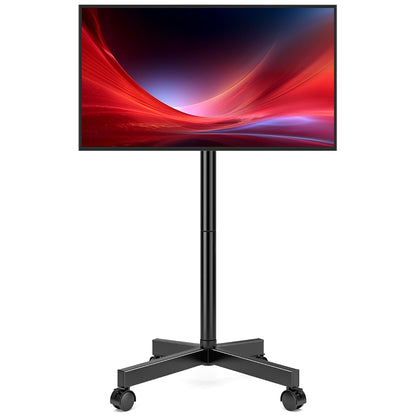 Mobile TV Stand for 23-60 Inch LCD LED Flat/Curved Screen TVs, TV Cart Holds up to 77Lbs, Rolling TV Stand with Tilt and Height Adjustable, Pole TV Floor Stand with Wheels Max VESA 400x400mm