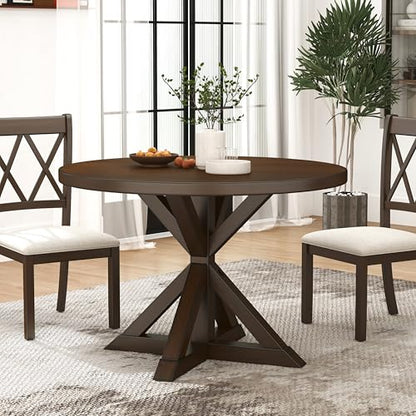 Windvale Cross-Buck Base Dining Table, Espresso