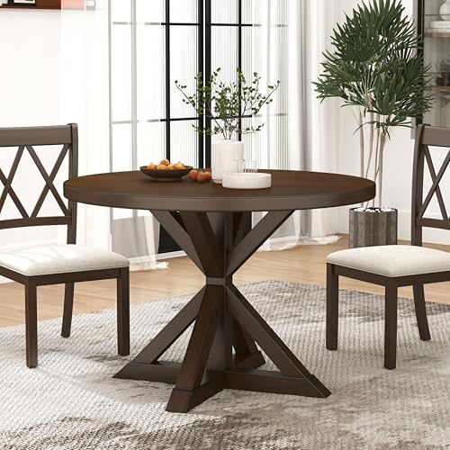 Windvale Cross-Buck Base Dining Table, Espresso