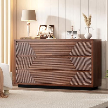 55.12" Modern Chest of Drawer, 6 Deep Drawers, Clothes Organizer, view 2