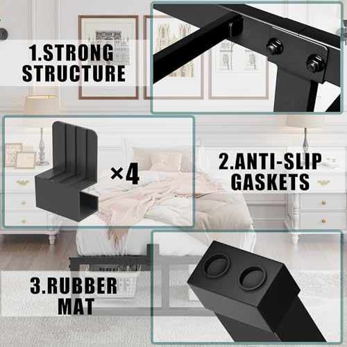 Twin XL Size Bed Frame, 14 Inch Heavy Duty Support 3500 lbs Metal Platform, view 7