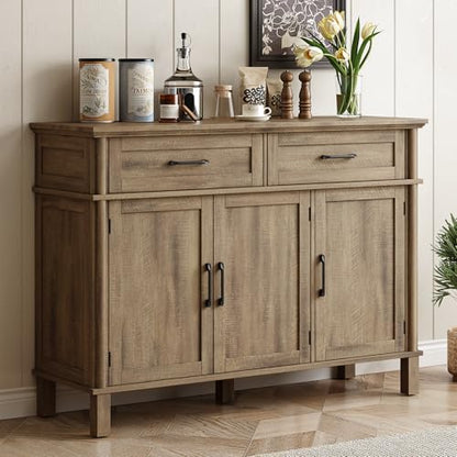 48 Inch Buffet Cabinet with Storage, Washed Grey, view 2