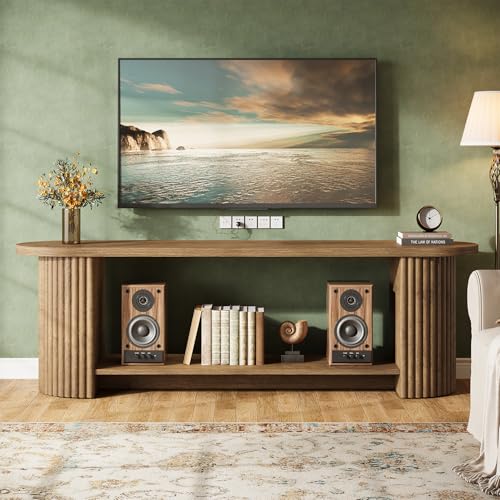 63" Fluted TV Stand for 50/55/65/75-Inch TV, Farmhouse TV Table, view 6