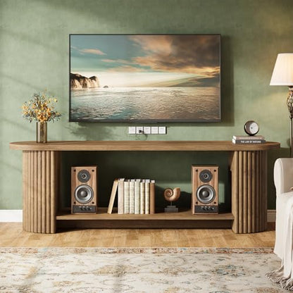 63" Fluted TV Stand for 50/55/65/75-Inch TV, Farmhouse TV Table, view 6