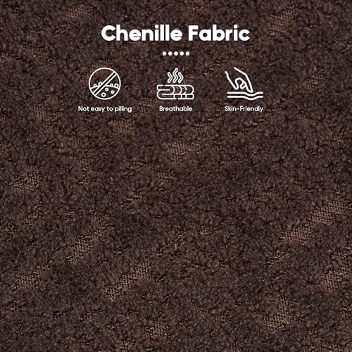 99" Curved Sectional Sofa with Chaise, Modern Luxury Chenille Cloud Couch for Living Room, Heavy Duty Oversized Deep Seat 3-Seater, 700lbs/Seat Weight Capacity, No Assembly, Brown