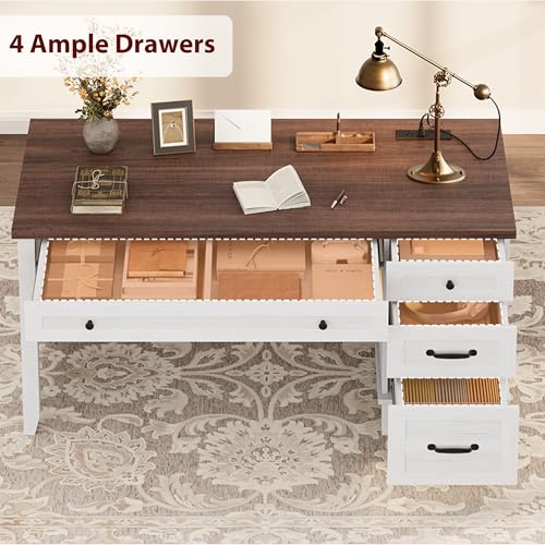 53.54" Executive Desk with Drawers, view 6