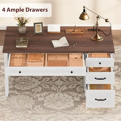 53.54" Executive Desk with Drawers, view 6
