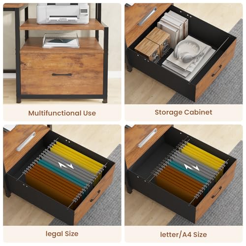 66'' Computer Desk with 5 Drawer, Power Outlet for Home Office, view 7
