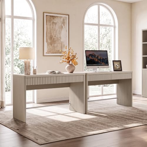 Office Computer Desk with 2 Drawers Modern Executive Writing Desk 48.8" Large, view 3