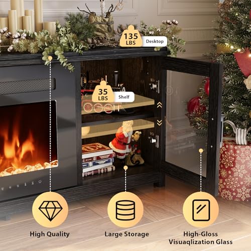 MXV 80" Fireplace TV Stand, view 5