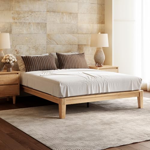 Bamboo Cal King bed frame, natural color, 12 inch height, view 2
