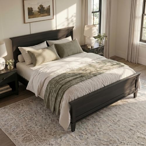 Full Size Wood Platform Bed Frame with Headboard, view 4