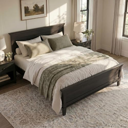 Full Size Wood Platform Bed Frame with Headboard, view 4