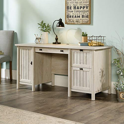 Costa Computer Desk with Storage Drawers, Home Office Desk, in Chalked Chestnut, view 3