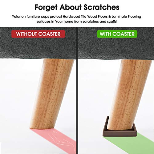 Non Slip Furniture Pads for Hardwood Floors -8 Pcs 3” Furniture Coasters Cups, Anti Skid Furniture Grippers Rubber Feet, Floor Protectors for Furniture Bed Couch Stoppers
