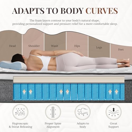 CH CHARME HOUSE King Size Mattress, 12 Inch Hybrid Mattress King Size, view 6