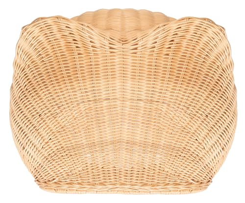 SAFAVIEH Home Collection Toru Honey Rattan/White Cushion Dome Cat Bed