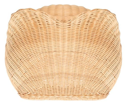 SAFAVIEH Home Collection Toru Honey Rattan/White Cushion Dome Cat Bed