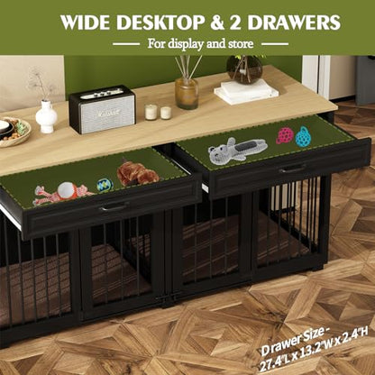 64.6" Large Double Dog Crate Furniture, view 5