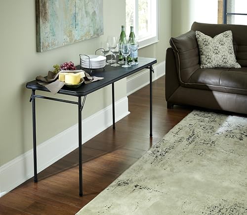 20" x 48" Vinyl Top Folding Table, Black