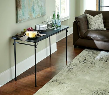 20" x 48" Vinyl Top Folding Table, Black