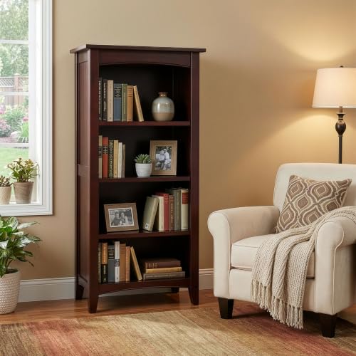 Shaker Cottage 4-Shelf Bookcase, Espresso, 22”W x 48”H, view 7