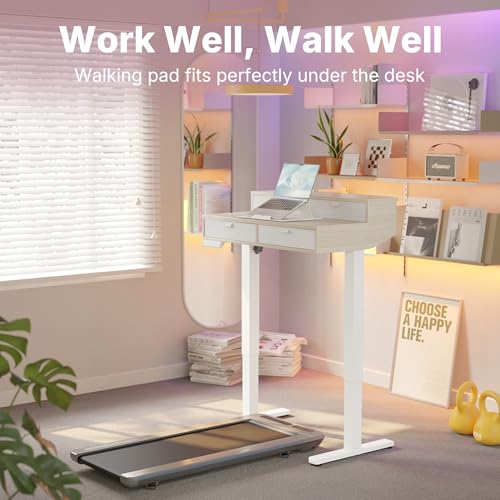 32 x 20 Inch Electric Standing Desk with 4 Drawers, Natural, view 5