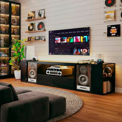 75 inch TV Stand, Entertainment Center with LED Light, view 7