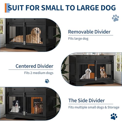 47" Large Dog Crate Furniture, Wooden Dog Kennel End Table, view 6