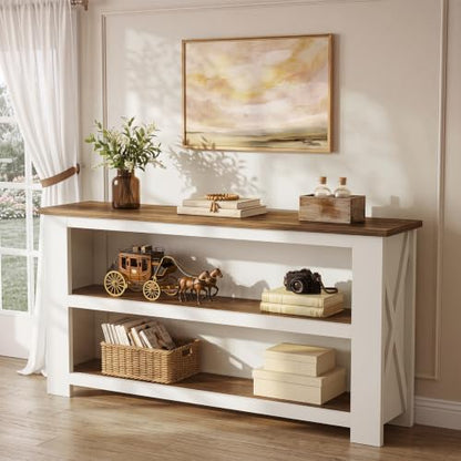 63" TV Stand for 55/65/75" TVs, Farmhouse Entertainment Center, view 7