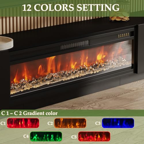 109 Inch Electric Fireplace TV Stand for 100+ Inch TV, view 5