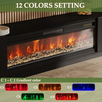 109 Inch Electric Fireplace TV Stand for 100+ Inch TV, view 5