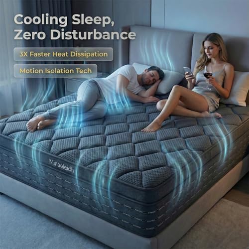 Queen Size Mattress 12 Inch, Medium Firm Boxed Hybrid Mattress, view 5