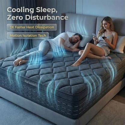 Queen Size Mattress 12 Inch, Medium Firm Boxed Hybrid Mattress, view 5