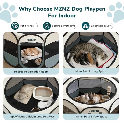 Dog Playpen, Portable Cat Playpen Crate Indoor for Dogs Cats Rabbits, view 4